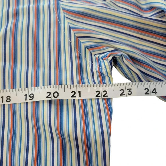 Tailorbyrd Men's Large Striped Button Long Sleeve w/ Contrasting Cuffs - Picture 8 of 11